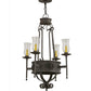 Meyda Lighting Lorenzo 24" 4-Light Coffee Bean Chandelier With Clear Hurricane Shade Glass