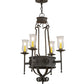 Meyda Lighting Lorenzo 24" 4-Light Coffee Bean Chandelier With Clear Hurricane Shade Glass