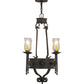 Meyda Lighting Lorenzo 24" 4-Light Coffee Bean Chandelier With Clear Hurricane Shade Glass