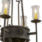 Meyda Lighting Lorenzo 24" 4-Light Coffee Bean Chandelier With Clear Hurricane Shade Glass