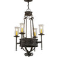 Meyda Lighting Lorenzo 24" 4-Light Coffee Bean Chandelier With Clear Hurricane Shade Glass