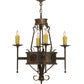 Meyda Lighting Lorenzo 24" 4-Light Gilded Tobacco Chandelier With Ivory Faux Candlelight