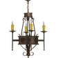 Meyda Lighting Lorenzo 24" 4-Light Gilded Tobacco Chandelier With Ivory Faux Candlelight
