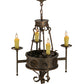 Meyda Lighting Lorenzo 24" 4-Light Gilded Tobacco Chandelier With Ivory Faux Candlelight