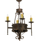 Meyda Lighting Lorenzo 24" 4-Light Gilded Tobacco Chandelier With Ivory Faux Candlelight