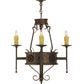 Meyda Lighting Lorenzo 24" 4-Light Gilded Tobacco Chandelier With Ivory Faux Candlelight