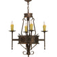 Meyda Lighting Lorenzo 24" 4-Light Gilded Tobacco Chandelier With Ivory Faux Candlelight