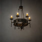 Meyda Lighting Lorenzo 30" 6-Light French Bronze Chandelier With Amber Faux Candlelight