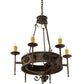 Meyda Lighting Lorenzo 30" 6-Light French Bronze Chandelier With Amber Faux Candlelight