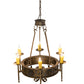 Meyda Lighting Lorenzo 30" 6-Light French Bronze Chandelier With Amber Faux Candlelight