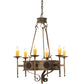Meyda Lighting Lorenzo 30" 6-Light French Bronze Chandelier With Amber Faux Candlelight
