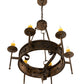 Meyda Lighting Lorenzo 30" 6-Light French Bronze Chandelier With Amber Faux Candlelight