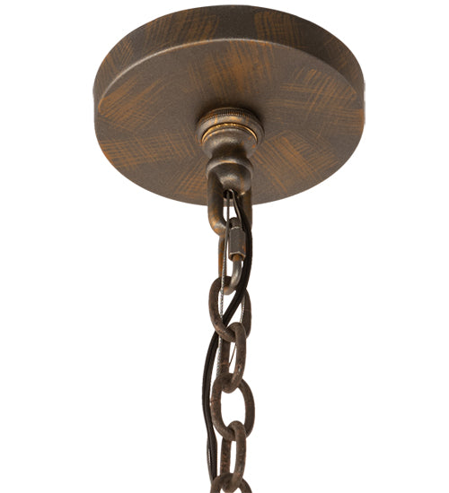 Meyda Lighting Lorenzo 30" 6-Light French Bronze Chandelier With Amber Faux Candlelight