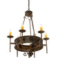 Meyda Lighting Lorenzo 30" 6-Light French Bronze Chandelier With Amber Faux Candlelight