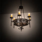 Meyda Lighting Lorenzo 30" 6-Light Gilded Tobacco Chandelier With Ivory Faux Candlelight