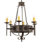 Meyda Lighting Lorenzo 30" 6-Light Gilded Tobacco Chandelier With Ivory Faux Candlelight