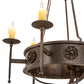 Meyda Lighting Lorenzo 30" 6-Light Gilded Tobacco Chandelier With Ivory Faux Candlelight