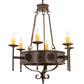 Meyda Lighting Lorenzo 30" 6-Light Gilded Tobacco Chandelier With Ivory Faux Candlelight