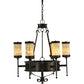 Meyda Lighting Lorenzo 30" 6-Light Gilded Tobacco Chandelier With Jadestone Shade