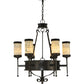 Meyda Lighting Lorenzo 30" 6-Light Gilded Tobacco Chandelier With Jadestone Shade