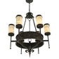 Meyda Lighting Lorenzo 30" 6-Light Gilded Tobacco Chandelier With Jadestone Shade