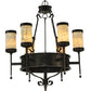 Meyda Lighting Lorenzo 30" 6-Light Gilded Tobacco Chandelier With Jadestone Shade
