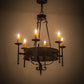 Meyda Lighting Lorenzo 30" 6-Light Golden Bronze Chandelier With Amber Faux Candlelight