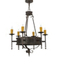 Meyda Lighting Lorenzo 30" 6-Light Golden Bronze Chandelier With Amber Faux Candlelight