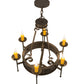Meyda Lighting Lorenzo 30" 6-Light Golden Bronze Chandelier With Amber Faux Candlelight