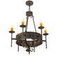 Meyda Lighting Lorenzo 30" 6-Light Golden Bronze Chandelier With Amber Faux Candlelight