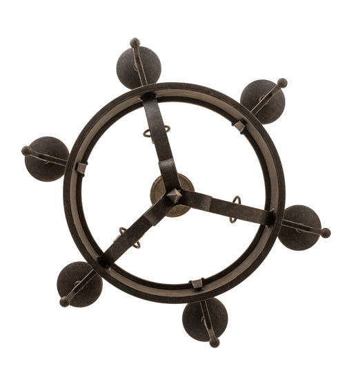 Meyda Lighting Lorenzo 30" 6-Light Golden Bronze Chandelier With Amber Faux Candlelight