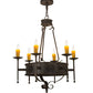 Meyda Lighting Lorenzo 30" 6-Light Golden Bronze Chandelier With Amber Faux Candlelight