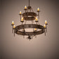 Meyda Lighting Lorenzo 48" 12-Light 2-Tier Classic Rust Chandelier With Ivory Faux Candlelight