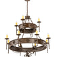 Meyda Lighting Lorenzo 48" 12-Light 2-Tier Classic Rust Chandelier With Ivory Faux Candlelight