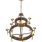 Meyda Lighting Lorenzo 48" 12-Light 2-Tier Classic Rust Chandelier With Ivory Faux Candlelight