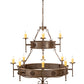 Meyda Lighting Lorenzo 48" 12-Light 2-Tier Classic Rust Chandelier With Ivory Faux Candlelight