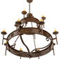Meyda Lighting Lorenzo 48" 12-Light 2-Tier Classic Rust Chandelier With Ivory Faux Candlelight