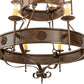 Meyda Lighting Lorenzo 48" 12-Light 2-Tier Classic Rust Chandelier With Ivory Faux Candlelight