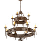 Meyda Lighting Lorenzo 48" 12-Light 2-Tier Classic Rust Chandelier With Ivory Faux Candlelight