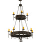 Meyda Lighting Lorenzo 48" 12-Light 2-Tier Distressed Chestnut Chandelier With Amber Faux Candlelight
