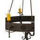 Meyda Lighting Lorenzo 48" 12-Light 2-Tier Distressed Chestnut Chandelier With Amber Faux Candlelight
