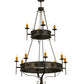 Meyda Lighting Lorenzo 48" 12-Light 2-Tier French Bronze Chandelier With Amber Faux Candlelight