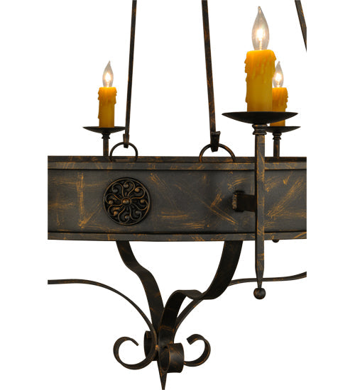 Meyda Lighting Lorenzo 48" 12-Light 2-Tier French Bronze Chandelier With Amber Faux Candlelight