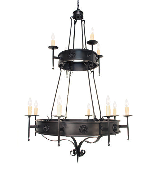 Meyda Lighting Lorenzo 48" 12-Light 2-Tier French Bronze Chandelier