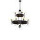 Meyda Lighting Lorenzo 48" 12-Light 2-Tier Oxidized Steel Chandelier With Ivory Faux Candlelight