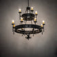 Meyda Lighting Lorenzo 48" 12-Light 2-Tier Oxidized Steel Chandelier With Ivory Faux Candlelight