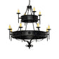 Meyda Lighting Lorenzo 48" 12-Light 2-Tier Oxidized Steel Chandelier With Ivory Faux Candlelight