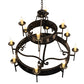Meyda Lighting Lorenzo 48" 12-Light 2-Tier Oxidized Steel Chandelier With Ivory Faux Candlelight