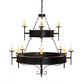 Meyda Lighting Lorenzo 48" 12-Light 2-Tier Oxidized Steel Chandelier With Ivory Faux Candlelight