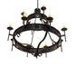 Meyda Lighting Lorenzo 48" 12-Light 2-Tier Oxidized Steel Chandelier With Ivory Faux Candlelight